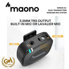 MAONO WM820 A2 DUAL TRANSMITTERS WIRELESS SYSTEM, LAVALIER CLIP ON MIC