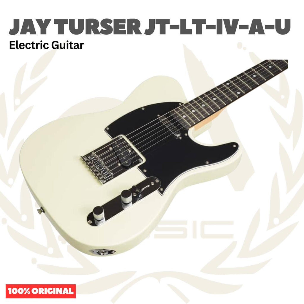 Jay Turser JT-LT-IV-A-U Series Single Cutaway Solid Body Maple Neck 6-String Electric Guitar, Ivory - Gitar Listrik Elektrik