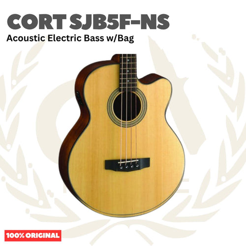 Cort SJB5F-NS Acoustic Electric Bass w/Bag - Bass Akustik dengan Preamp