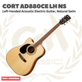 Cort AD880CE-LH-NS Left-Handed Acoustic Electric Guitar, Natural Satin - Gitar Kidal Akustik Elektrik Original Asli