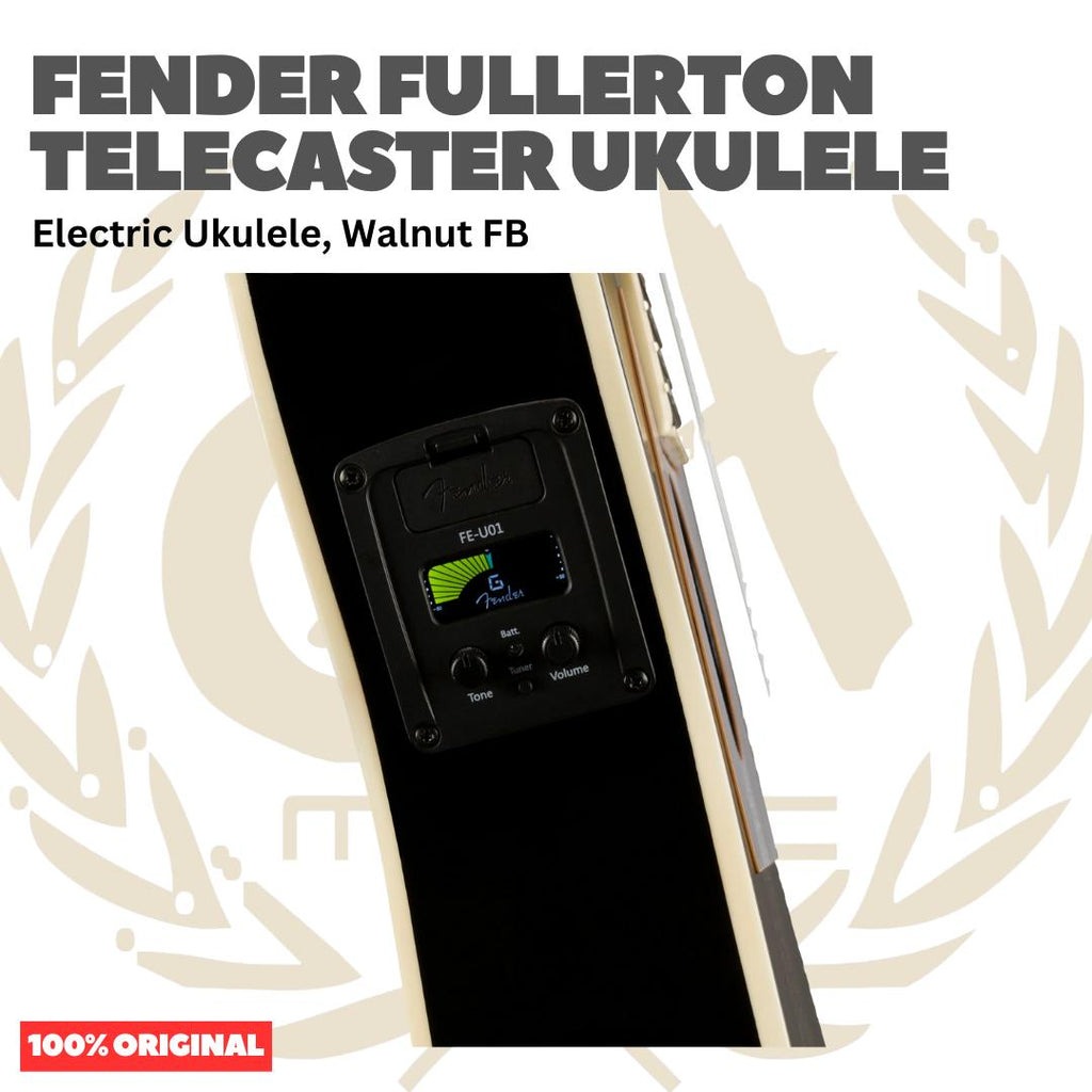 Fender Fullerton Telecaster Ukulele - Ukulele Elektrik Body Telecaster Mini 4-Senar With Preamp Original Asli