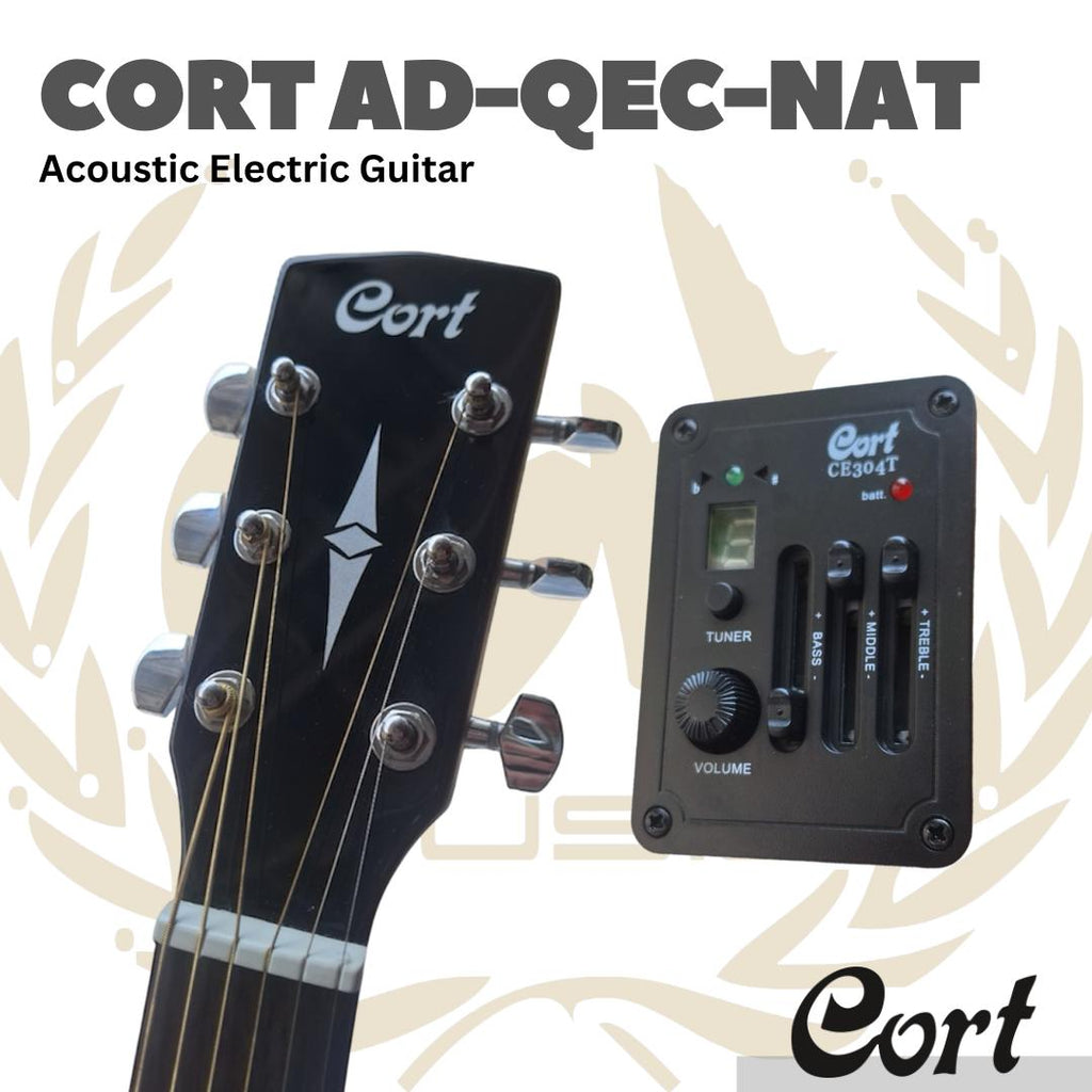 Cort AD-QEC-NAT Acoustic Electric Guitar w/Bag - Gitar Akustik Elektrik Cort AD QEC NAT Include Softcase Bag