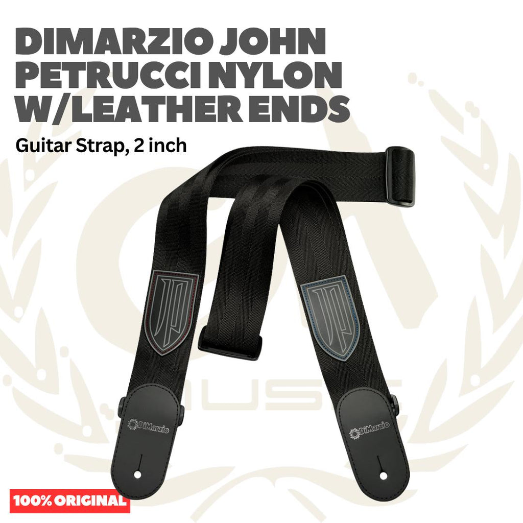 DiMarzio John Petrucci Nylon w/Leather Ends 2inch Guitar Strap - Strep Gitar DD3100JPBK