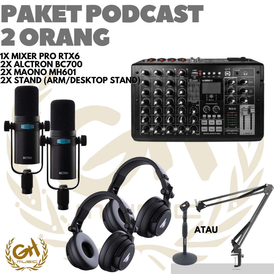 PAKET PODCAST 2 ORANG ALCTRON BC700 + RTX6PRO + HEADPHONE