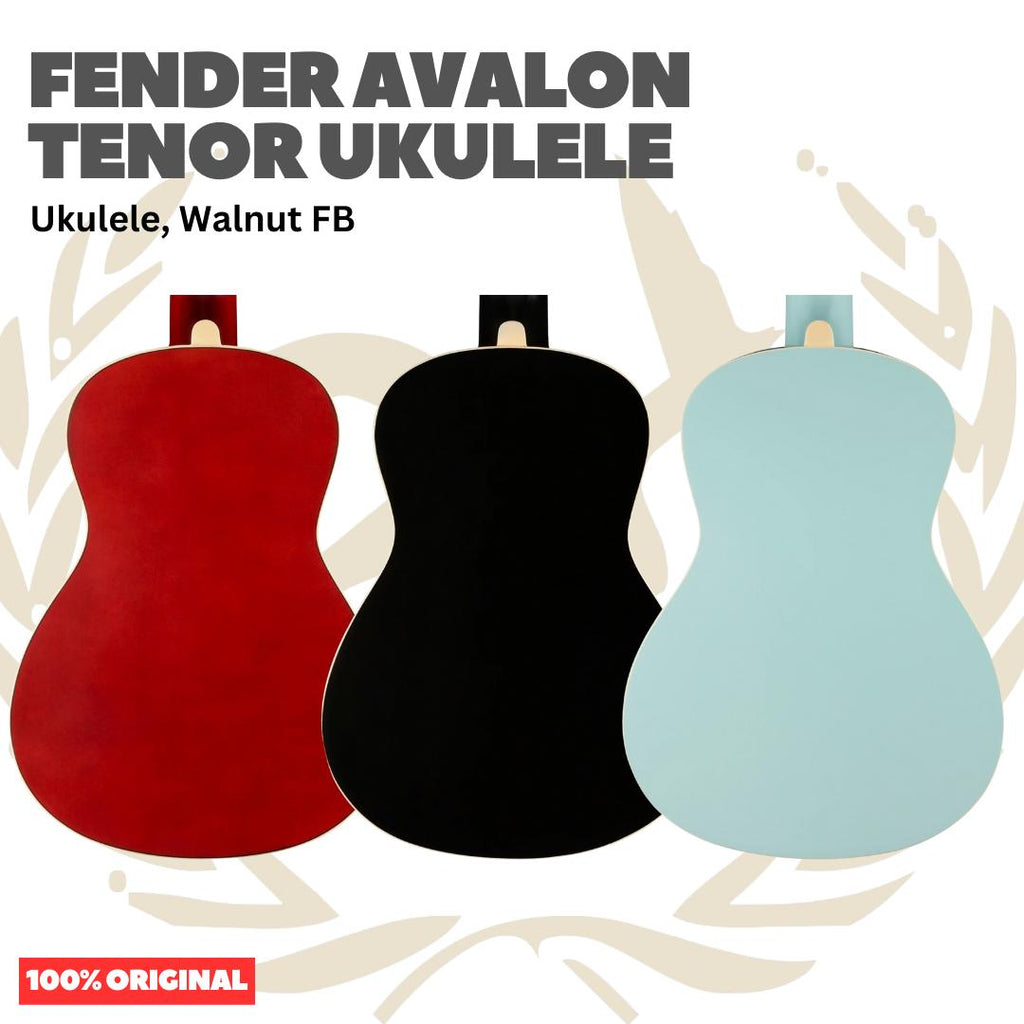 Fender Avalon Tenor Ukulele, Walnut FB - Ukulele 4-senar Original Asli