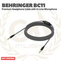 Behringer BC11 Premium Headphone Cable with in-Line Microphone - Kabel Jack Headphone TRS to TRRS
