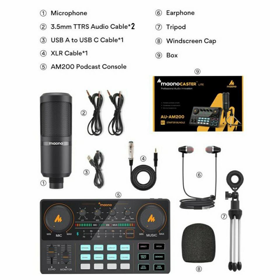 MAONO AM200 S1 PLUS 2 WIRELESS MIC MAONO WM820, PODCAST & STREAMING