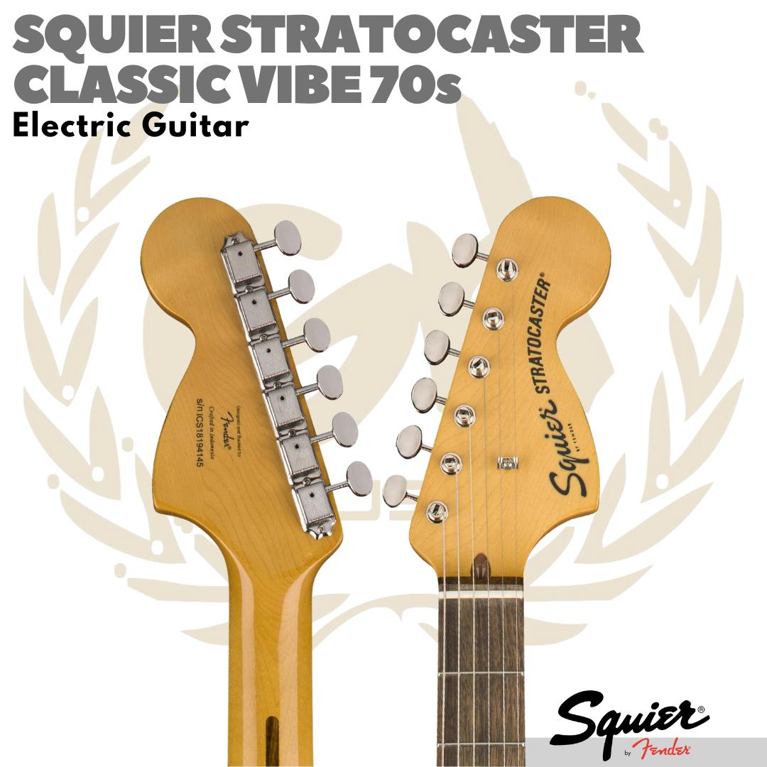 Squier Classic Vibe 70s Stratocaster Electric Guitar, Laurel FB - Gitar Listrik Elektrik