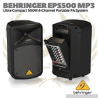 Behringer EPS500MP3 Compact Portable PA System - Speaker Mixer
