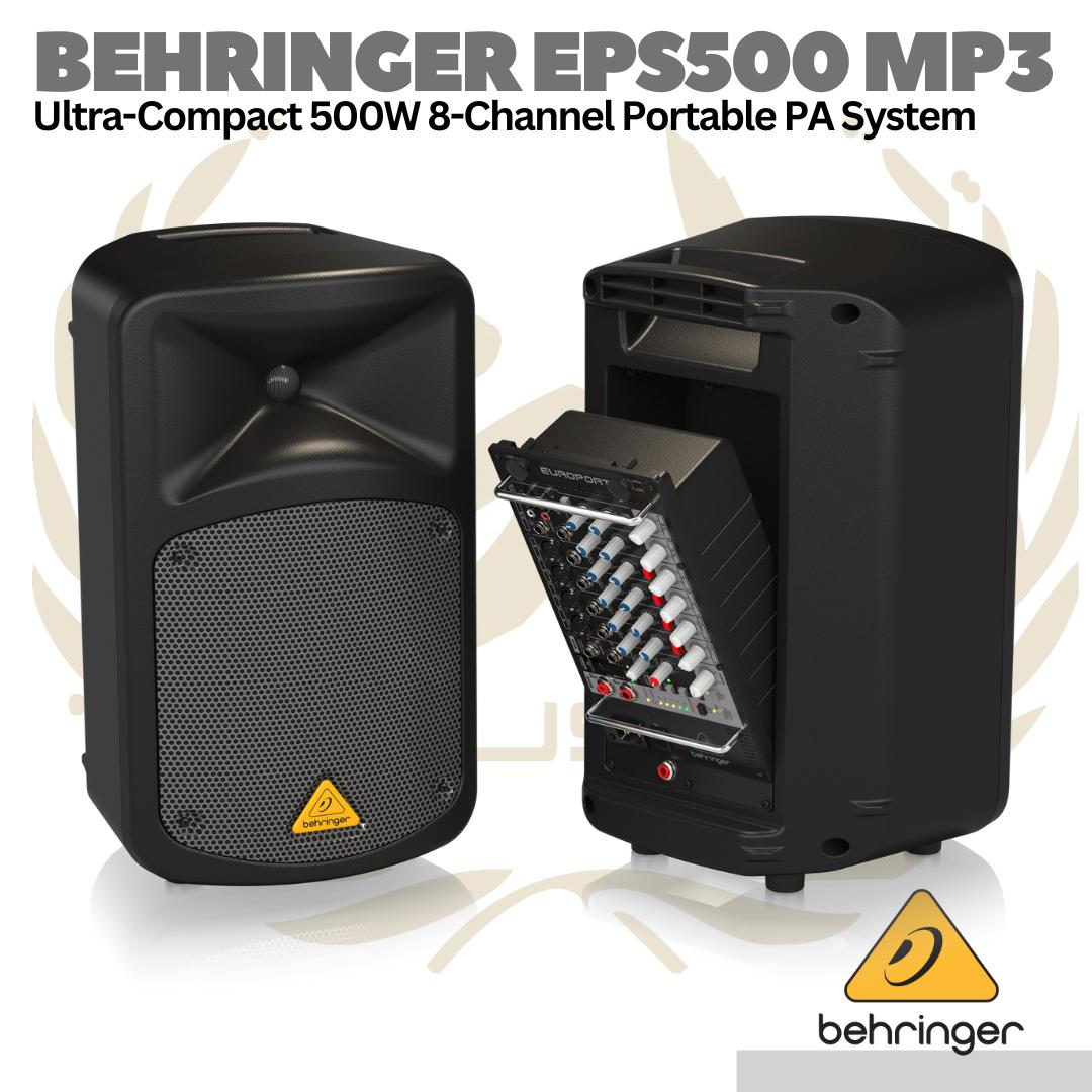 Behringer EPS500MP3 Compact Portable PA System - Speaker Mixer