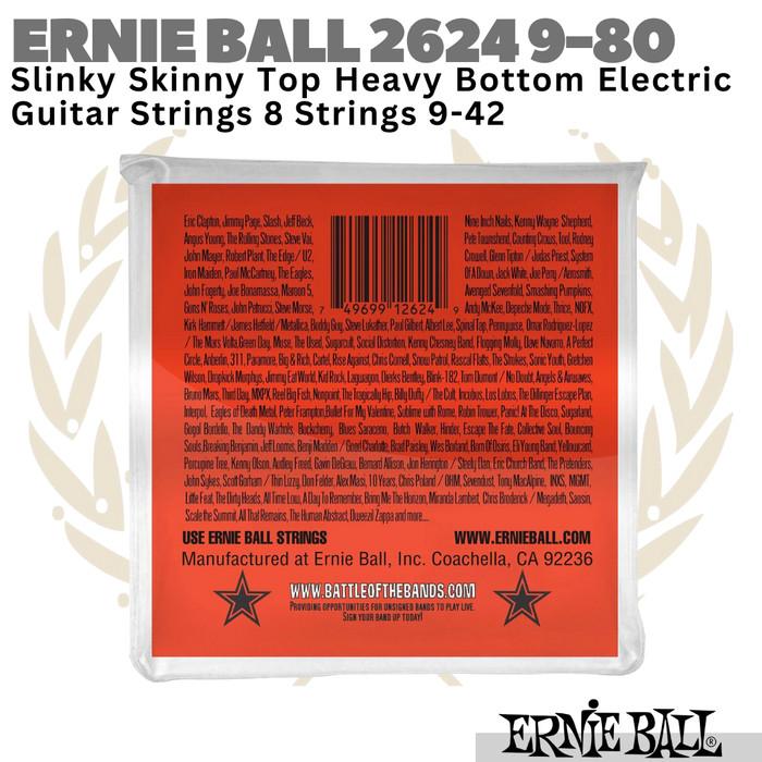 ERNIE BALL 2624 8 String Electric Guitar Strings 9-80 | Senar Gitar