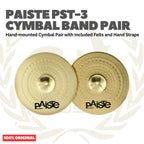 Paiste PST-3 Cymbal Band Pair Hand-mounted Cymbal Pair with Included Felts and Hand Straps - Simbal Drum