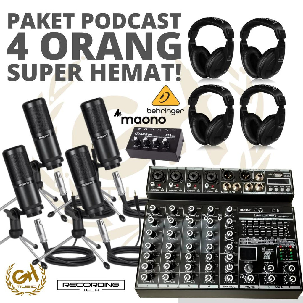 PAKET PODCAST 4 ORANG MURAH BERKUALITAS PM360 / BM800 + RT ELEGANT 6 MK2