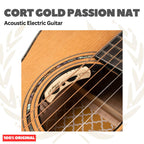 Cort Gold Passion Acoustic Electric Guitar w/Case, Natural - Gitar Akustik Elektrik