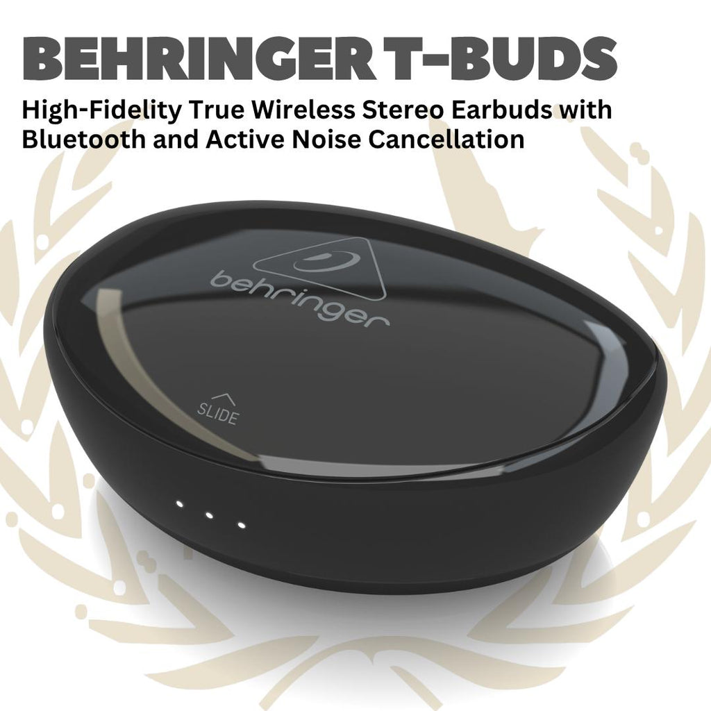 Behringer T-BUDS High-Fidelity True Wireless Stereo Earbuds with Bluetooth and Active Noise Cancellation - T BUDS Wireless Ear Buds Earphone Bluetooth TBUDS