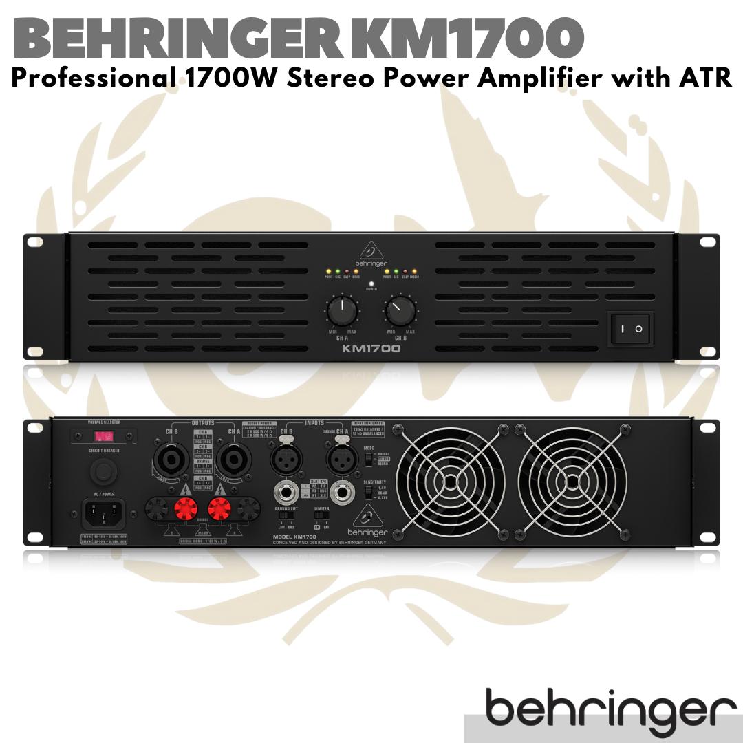 BEHRINGER KM1700 Professional 1700W Stereo Power Amplifier with ATR