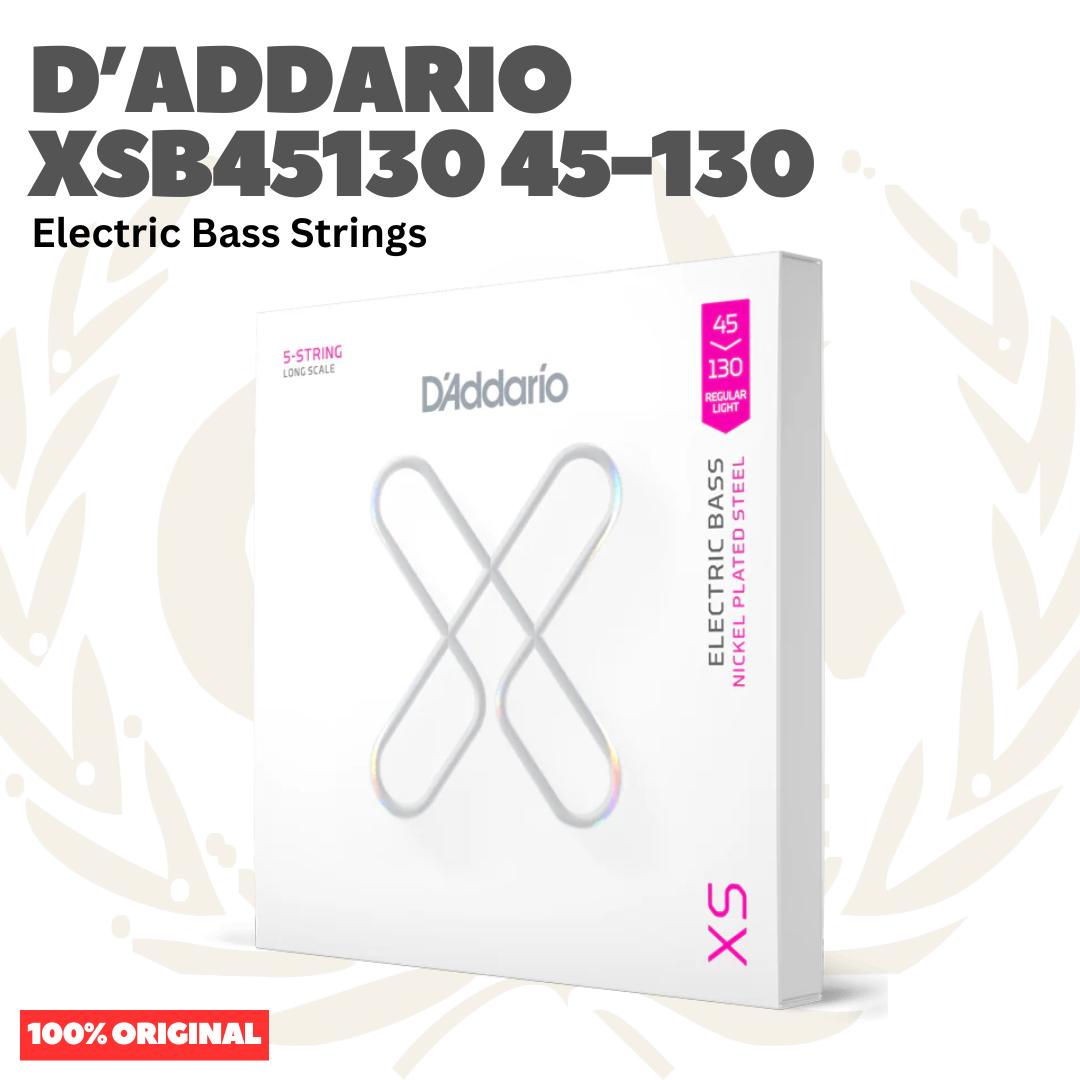 D'Addario XSB45130 45-130 Nickel Plated Steel Long Scale Electric Bass 5-Strings - Senar Bass Listrik Elektrik 5-Senar Coated XSB-45130