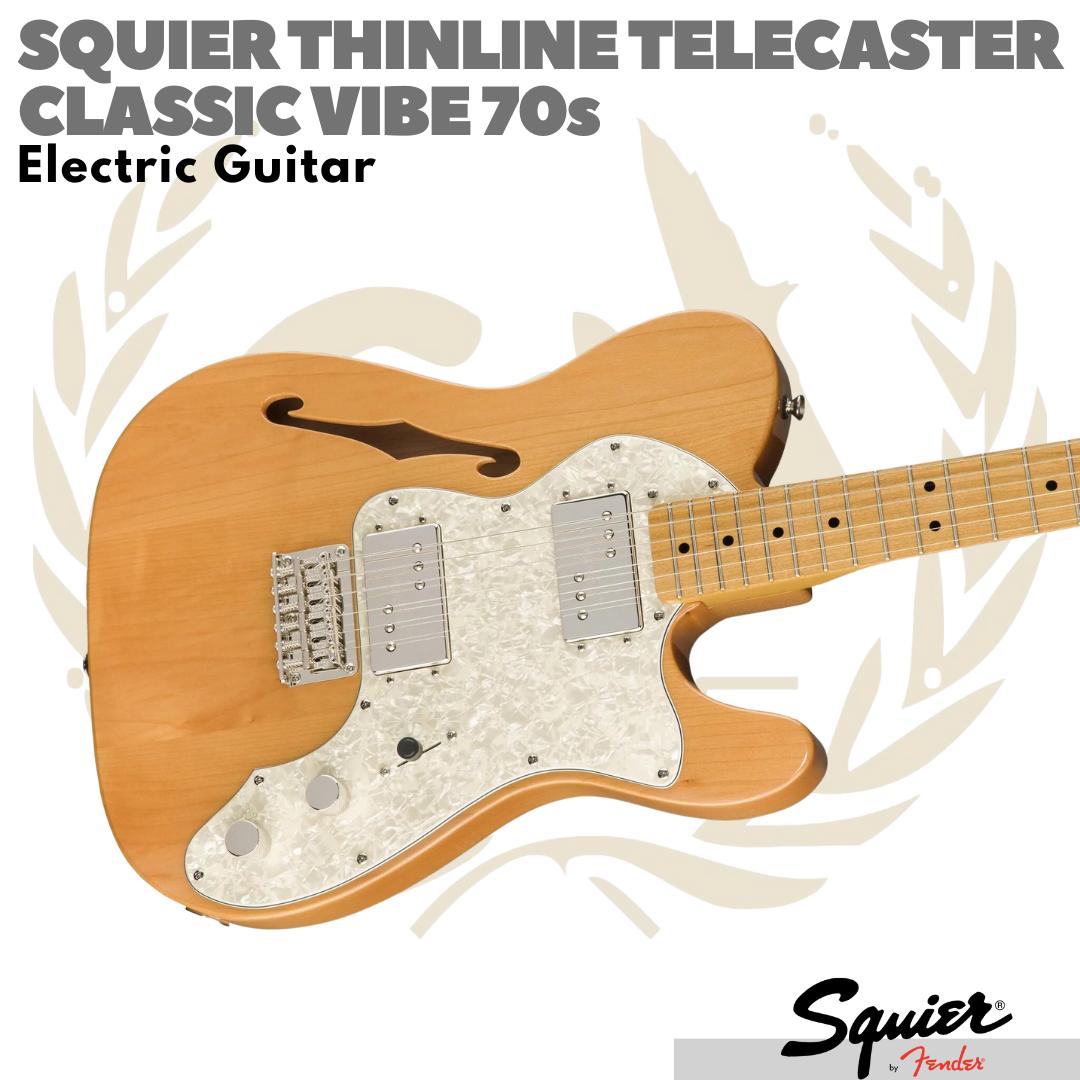 Squier Classic Vibe 70s Telecaster Thinline Electric Guitar, Maple FB - Gitar Listrik