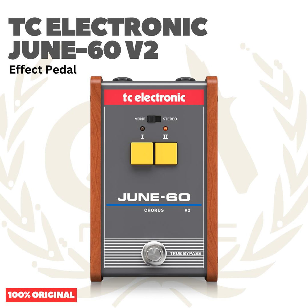 TC Electronic June-60 V2 Authentic Recreation of the Juno-60 Synthesizer Chorus with 2-Button Interface and BBD Circuitry Effect Pedal - Efek Pedal Gitar