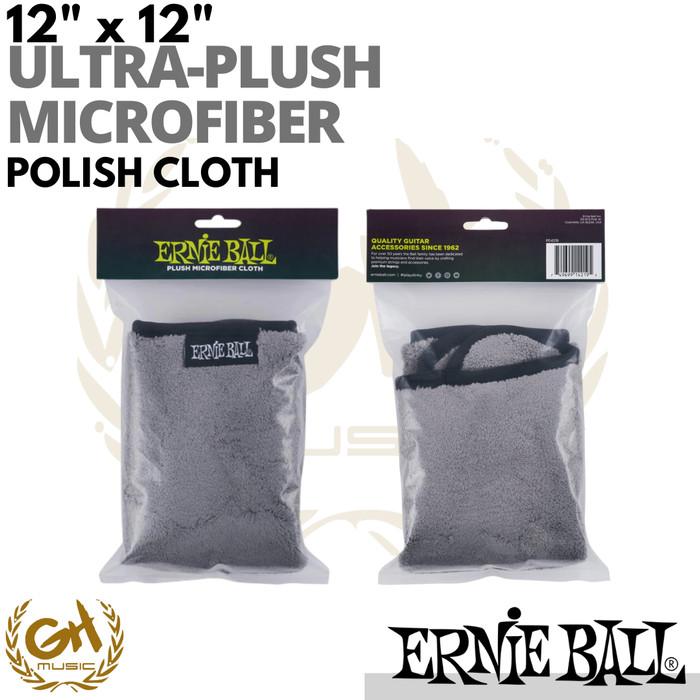 Ernie Ball 12"x12" Ultra-Plush Microfiber Polish Cloth, Kain Pembersih
