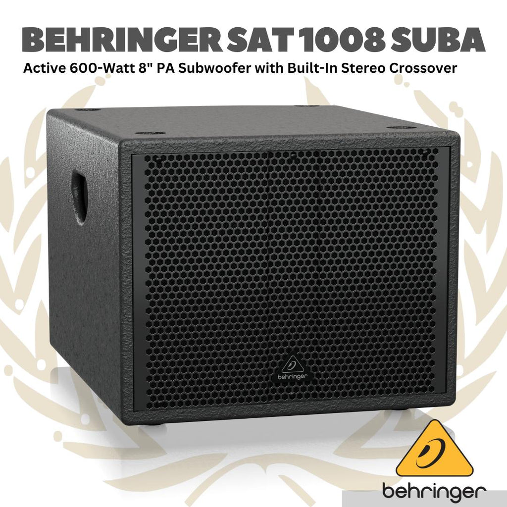 Behringer SAT 1008 SUBA Active 600-Watt 8" PA Subwoofer with Built-In Stereo Crossover