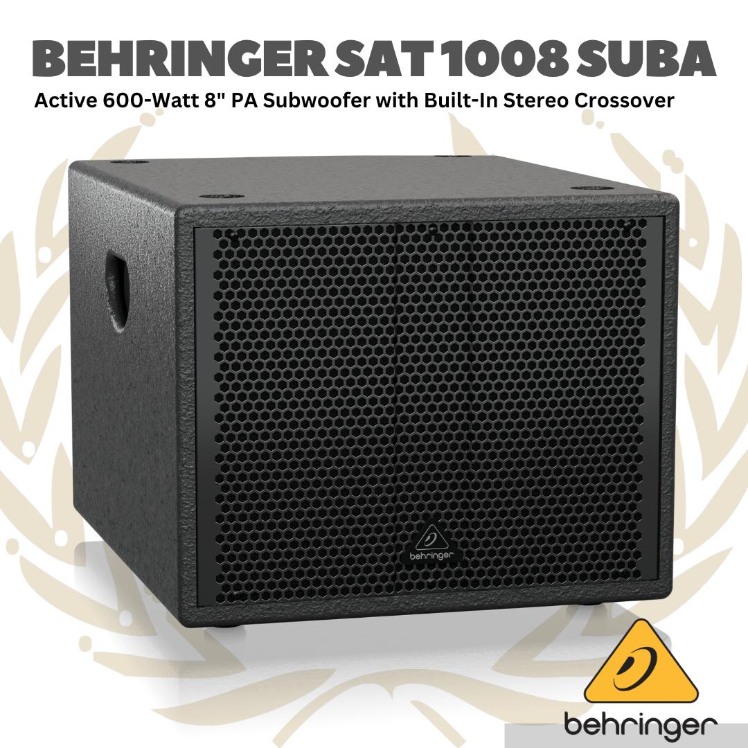Behringer SAT 1008 SUBA Active 600-Watt 8" PA Subwoofer with Built-In Stereo Crossover