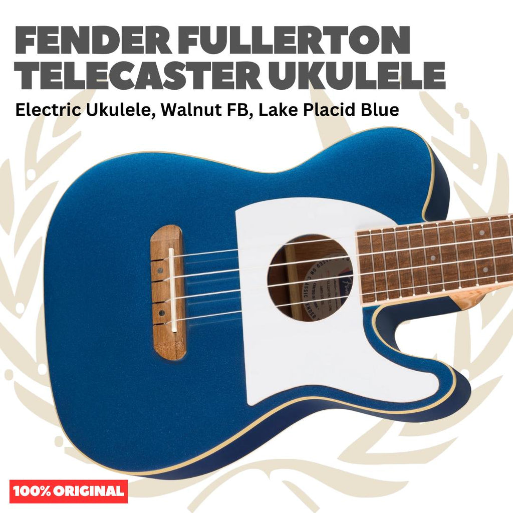 Fender Fullerton Telecaster Ukulele - Ukulele Elektrik Body Telecaster Mini 4-Senar With Preamp Original Asli