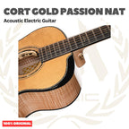 Cort Gold Passion Acoustic Electric Guitar w/Case, Natural - Gitar Akustik Elektrik