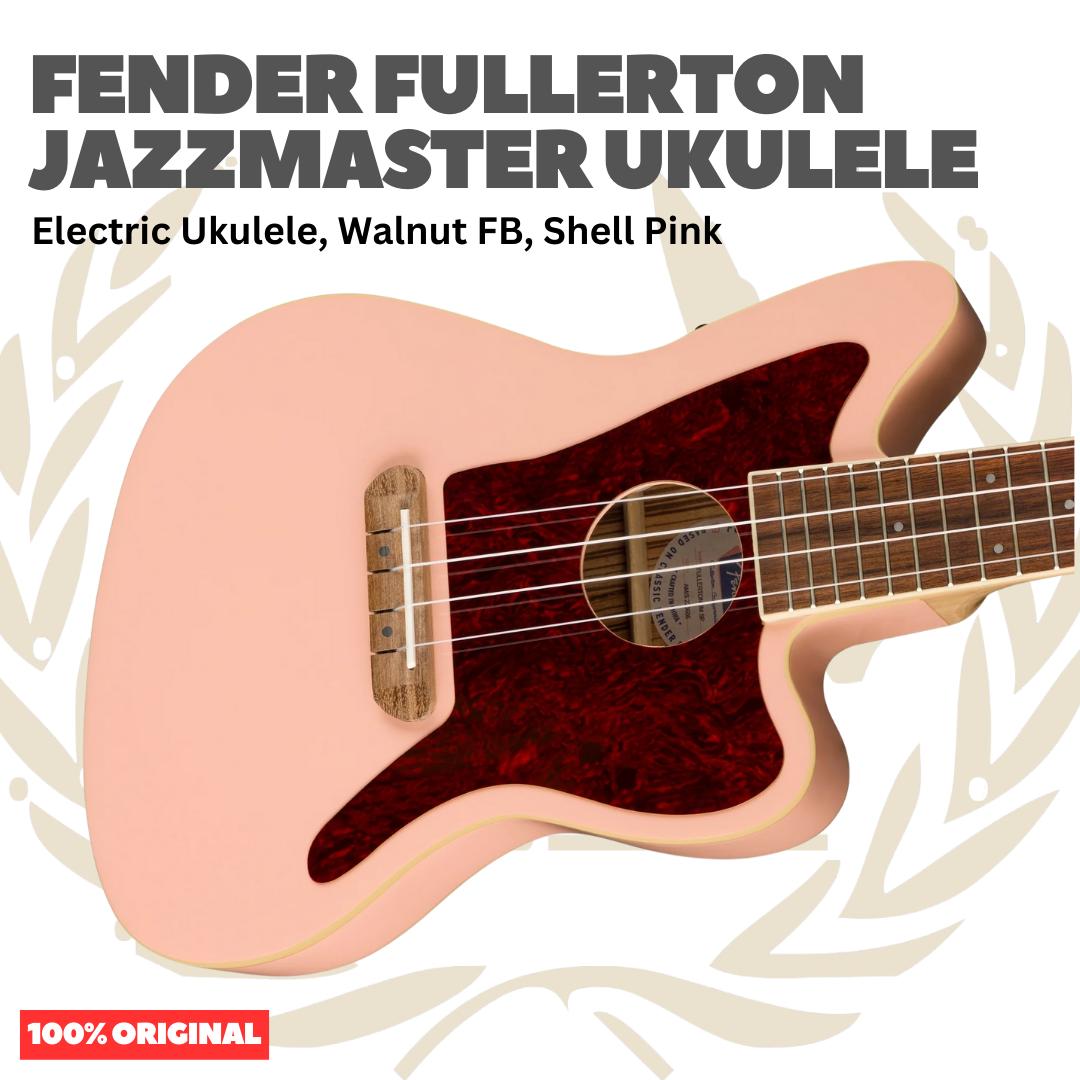 Fender Fullerton Jazzmaster Ukulele - Ukulele Elektrik Body Jazzmaster Mini 4-Senar With Preamp Original Asli