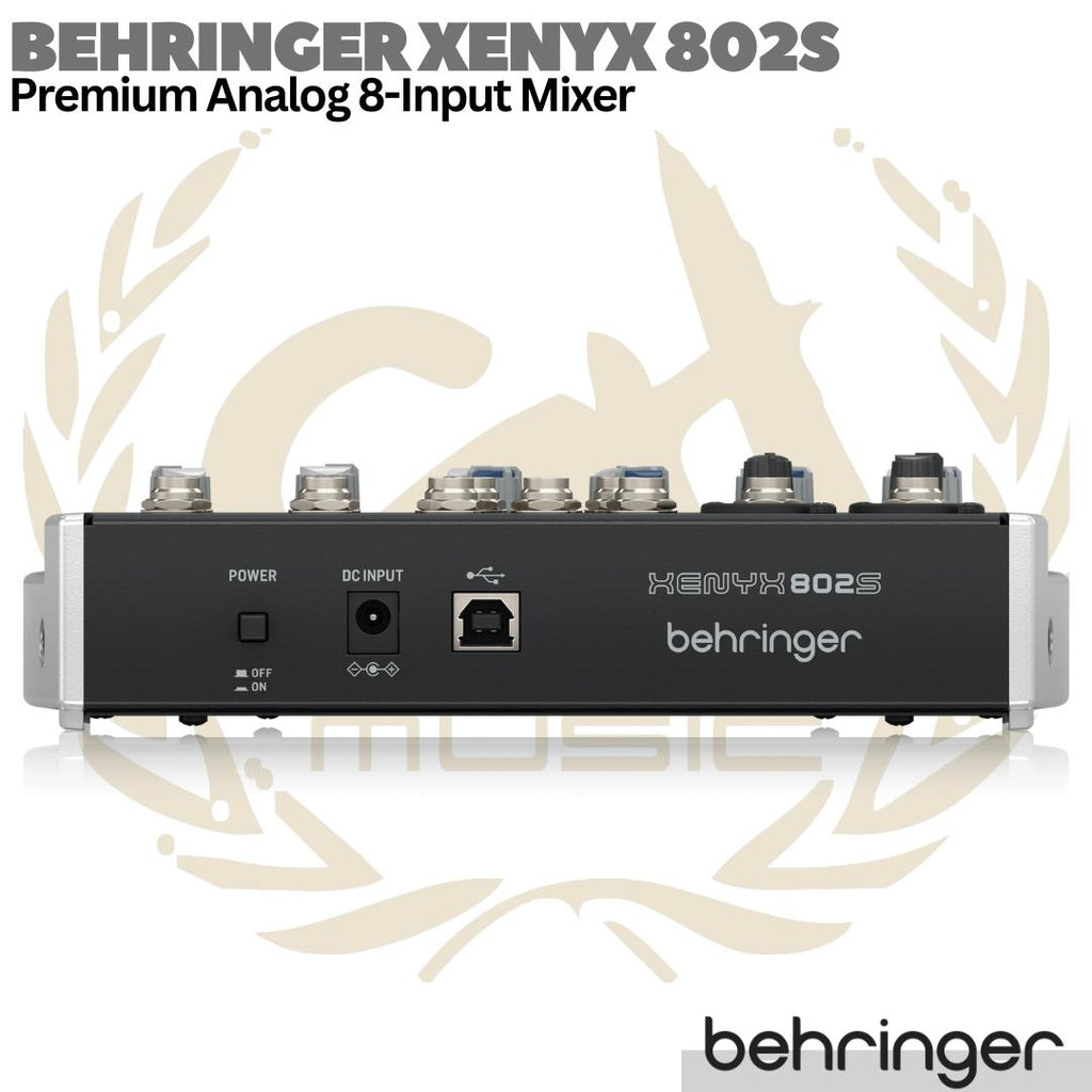 BEHRINGER XENYX 802S Premium Analog 8 Input Audio Mixer | 802USB