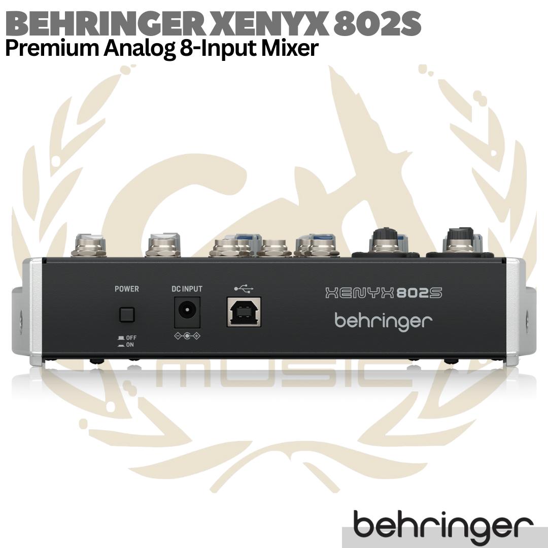 BEHRINGER XENYX 802S Premium Analog 8 Input Audio Mixer | 802USB