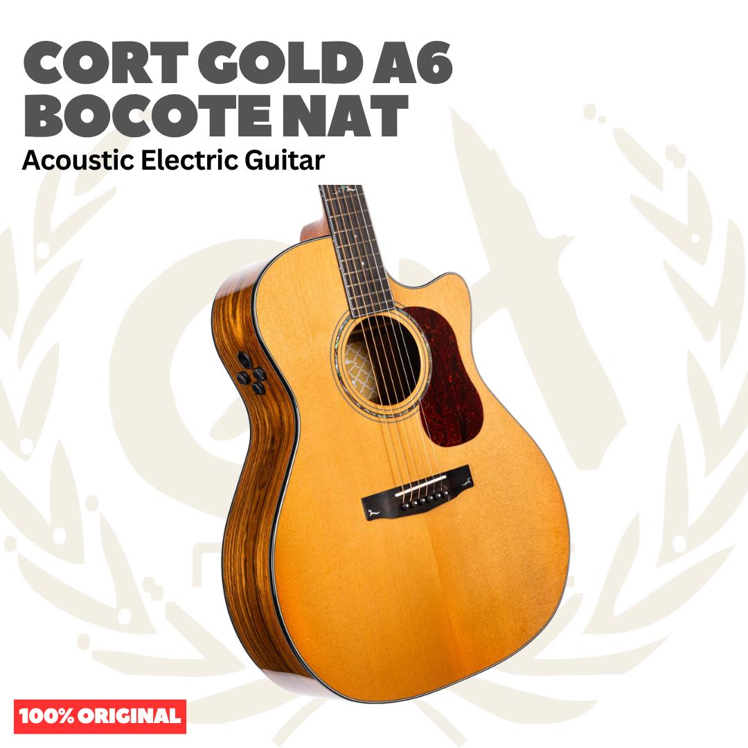 Cort GOLD A6 BOCOTE NAT Acoustic Electric w/Case - Gitar Akustik Elektrik
