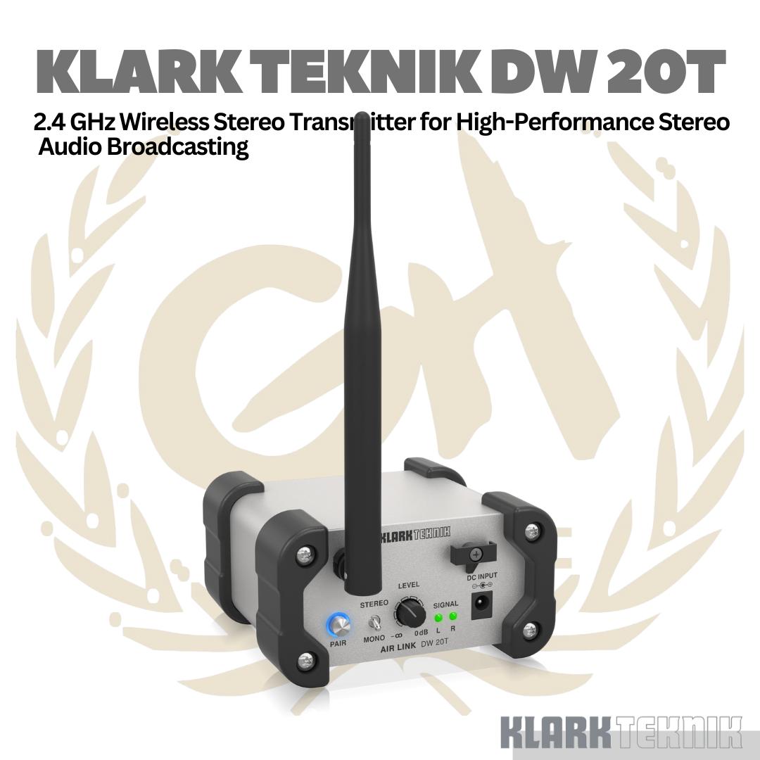Klark Teknik DW 20T 2.4 Ghz Wireless Stereo Transmitter Audio Broadcasting