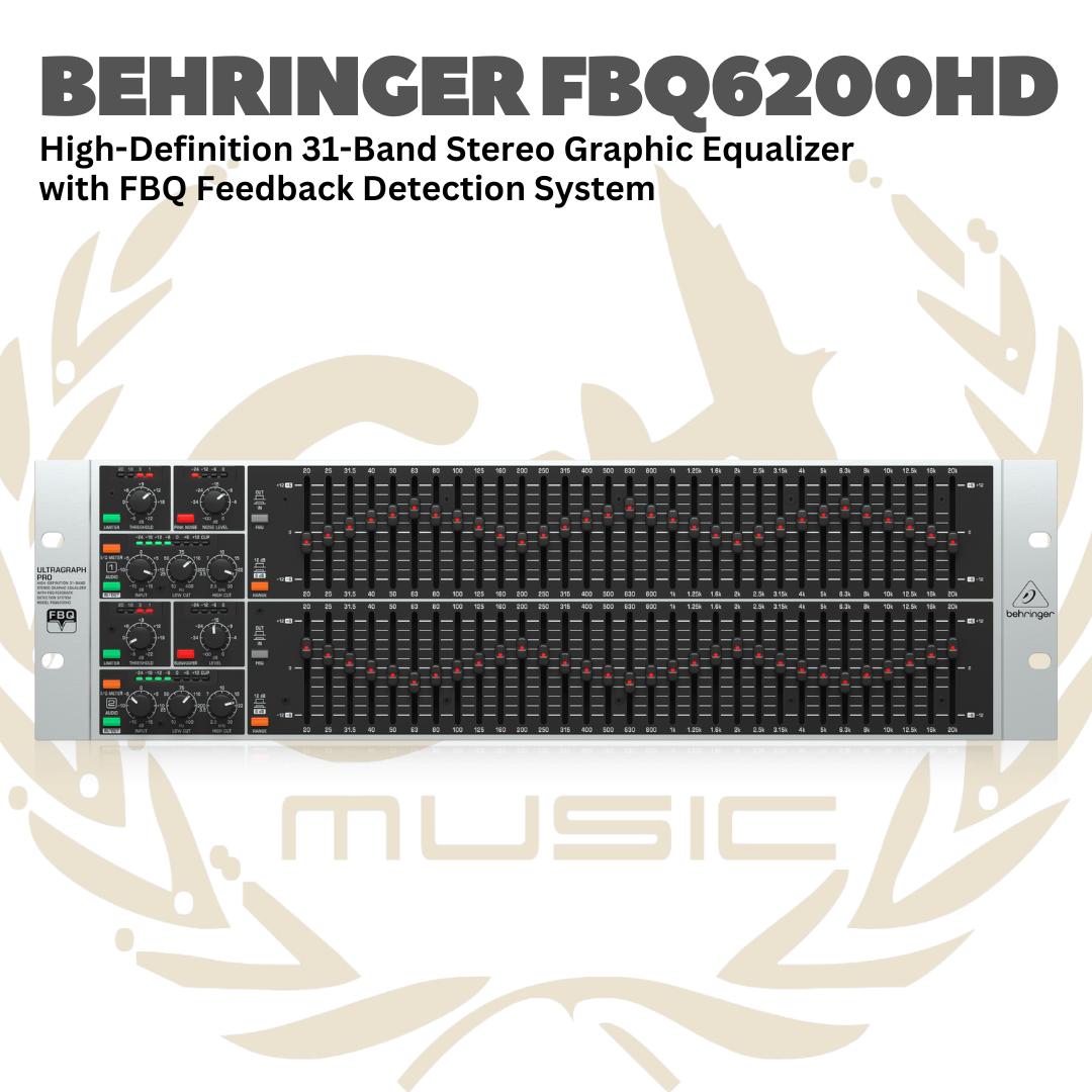 BEHRINGER ULTRAGRAPH PRO FBQ6200HD Stereo Graphic Equalizer with FBQ | FBQ-6200-HD