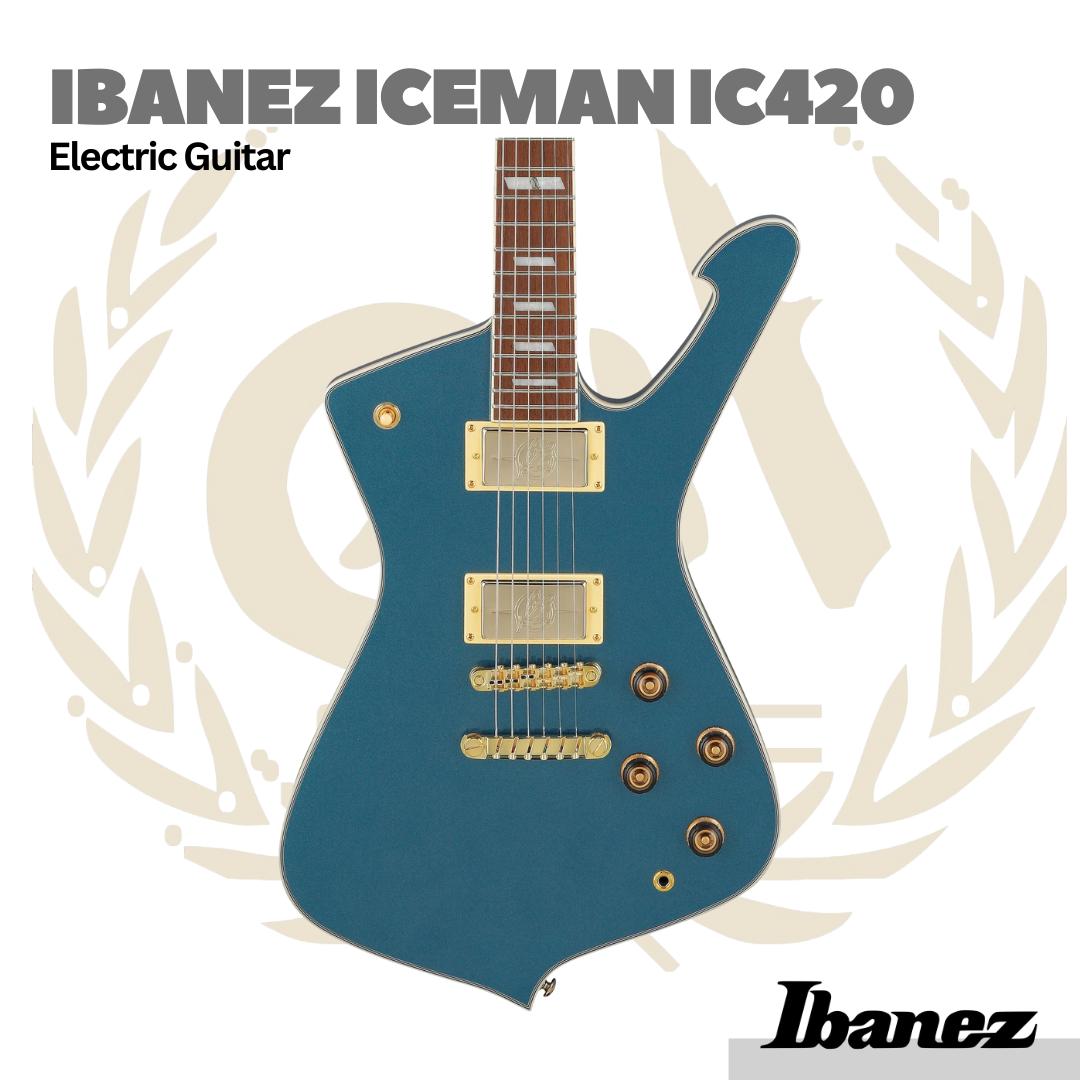 Ibanez Iceman IC420-ABM Electric Guitar w/IC Bag - Ice Blue Metallic | Gitar Elektrik Original