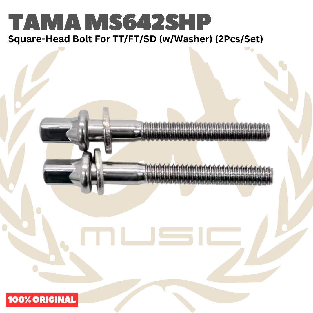 TAMA MS642SHP Square-Head Bolt For TT/FT/SD (w/Washer) (2Pcs/Set) - Aksesoris Baut Sekrup Drum Original Asli