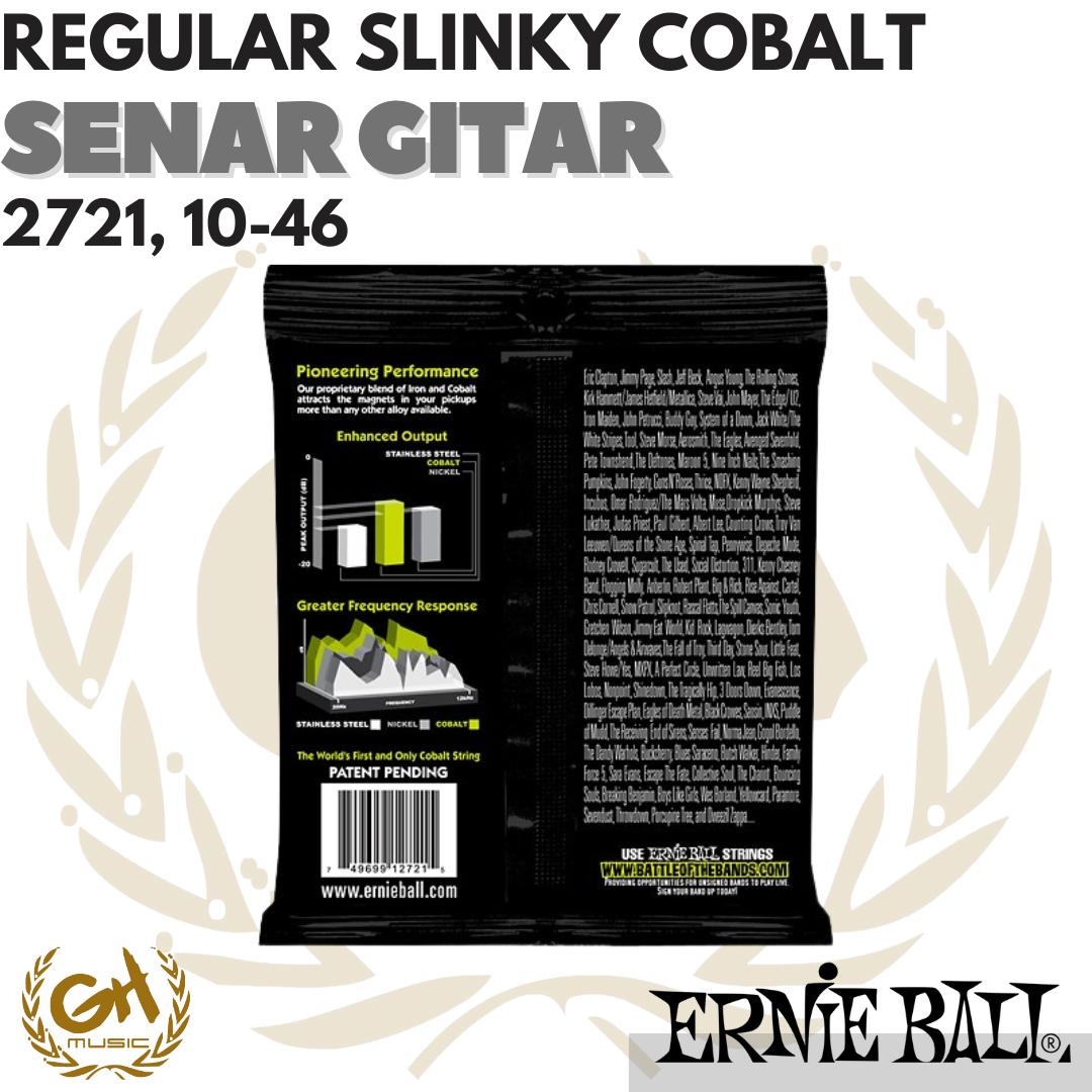 Ernie Ball 2721 Regular Slinky Cobalt Electric Guitar Strings, 10-46