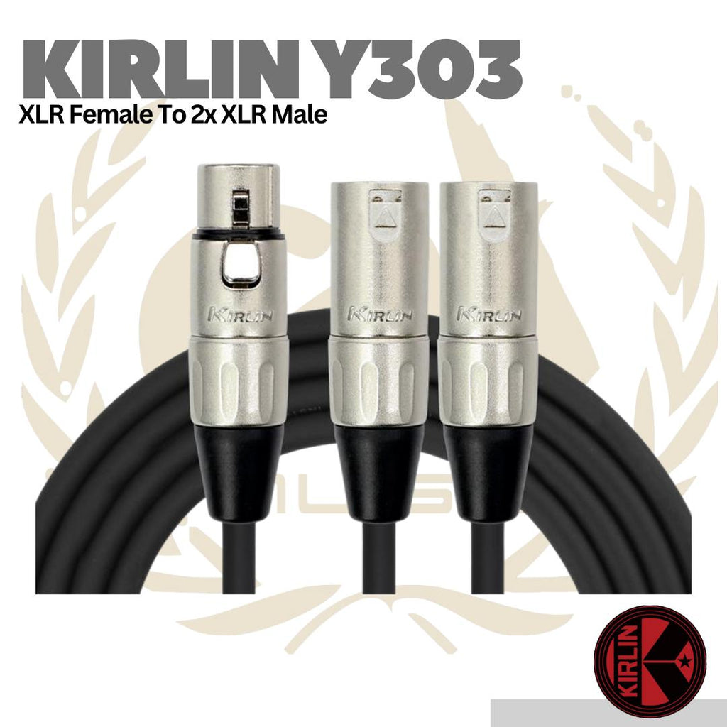 Kirlin Y303 XLR Female To 2x XLR Male - 3 Pin Canon