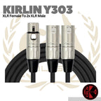 Kirlin Y303 XLR Female To 2x XLR Male - 3 Pin Canon