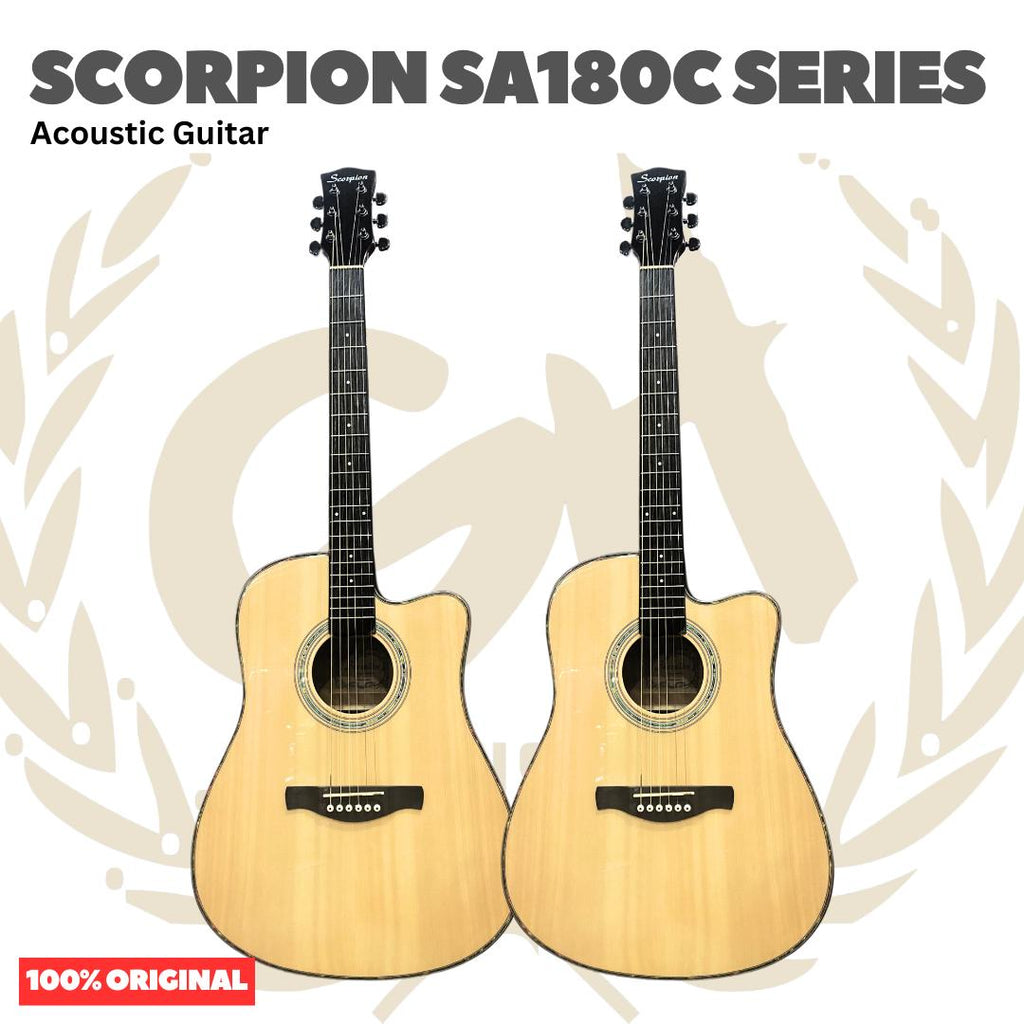 Scorpion SA180C Series Acoustic Guitar - SA 180 C Gitar Akustik Original Asli