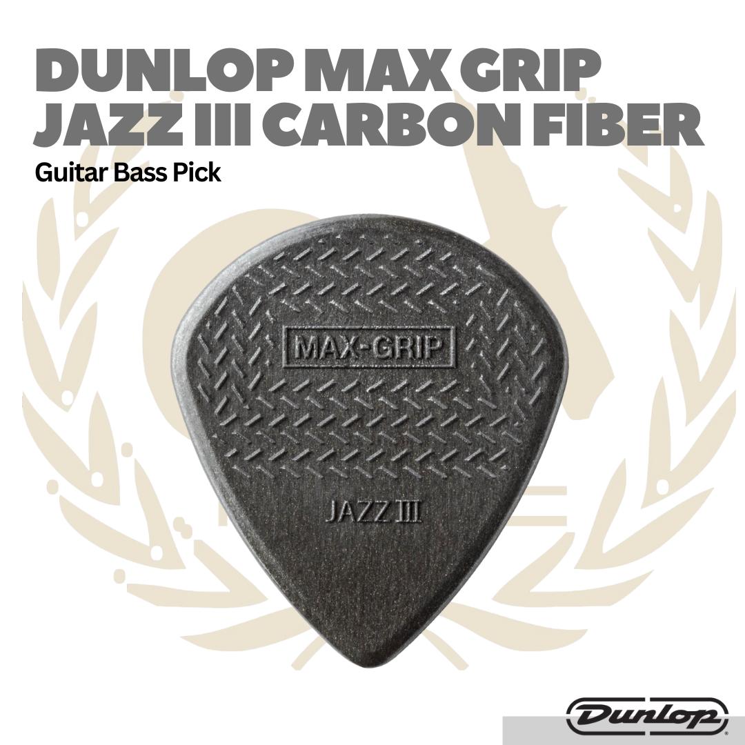 Dunlop Max Grip JAZZ III Carbon Fiber Pick Isi 6 - Pick Gitar Bass