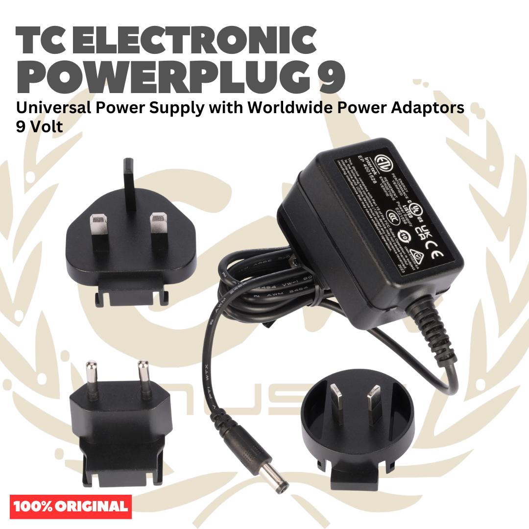 TC Electronic Powerplug 9 Universal Power Supply with Worldwide Power Adaptors 9 Volt - Adaptor untuk Efek Alat Musik Original Asli
