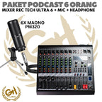 PAKET PODCAST 6 ORANG | RECORDING TECH ULTRA 6 + MAONO PM360