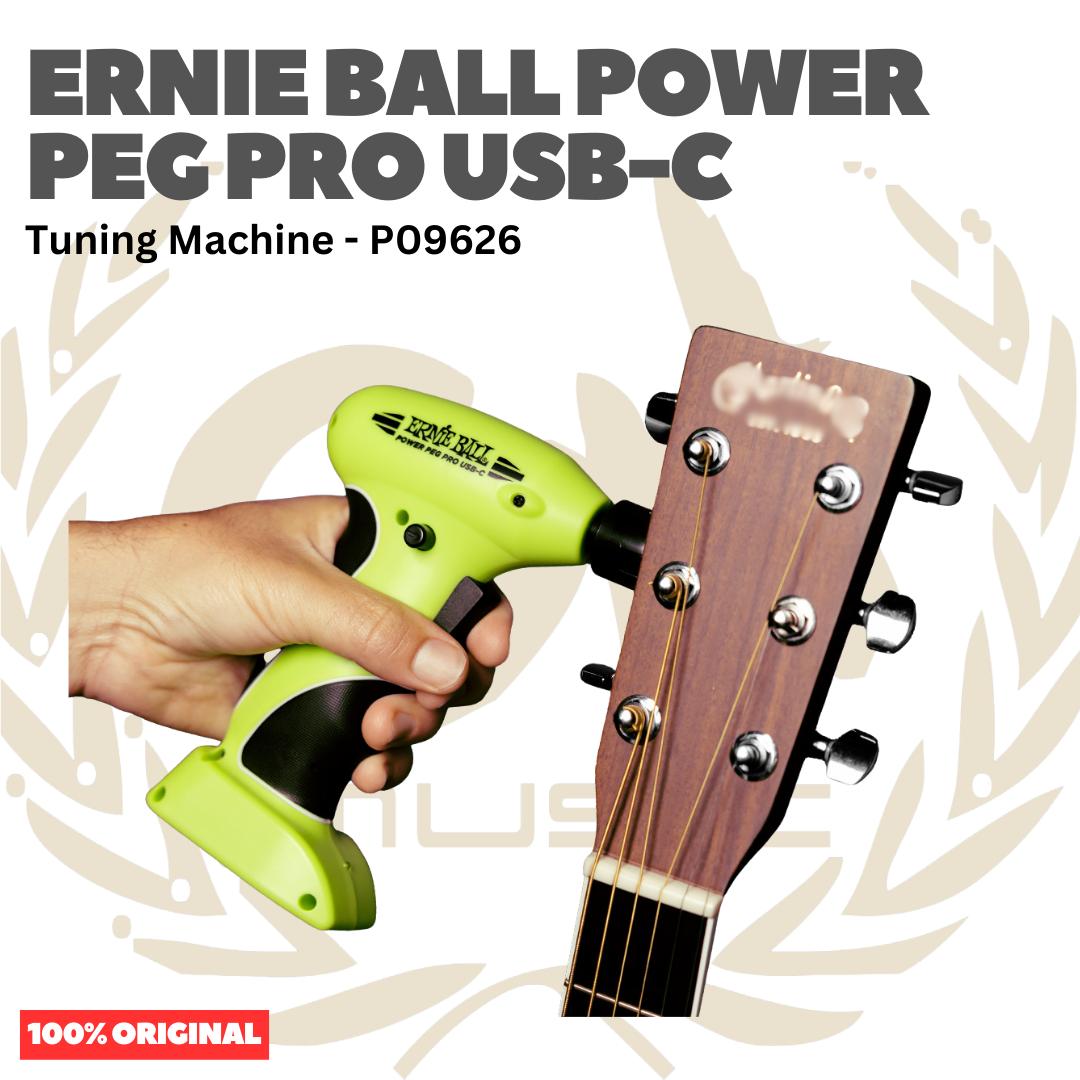 Ernie Ball P09626 Power Peg Pro USB-C Rechargeable String Winder Tuning Machine - Mesin Pemutar Senar 9626 Original Asli