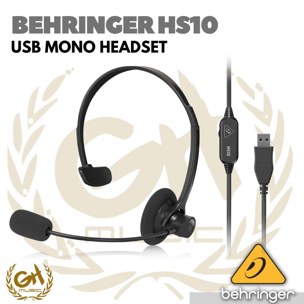 Behringer HS10 USB Mono Headset Microphone Gaming Podcast