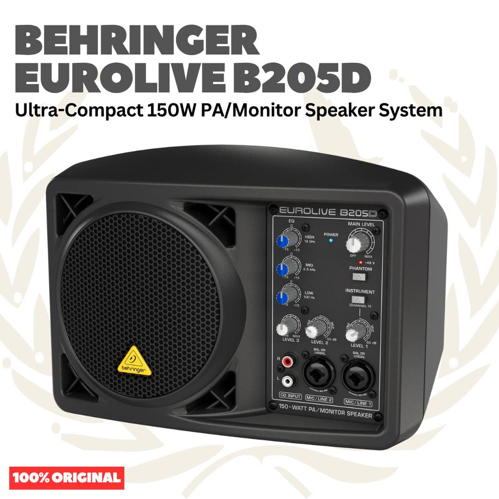 BEHRINGER B205D Ultra-Compact 150W 5.25 inch PA/Monitor Speaker System - Speaker Monitor