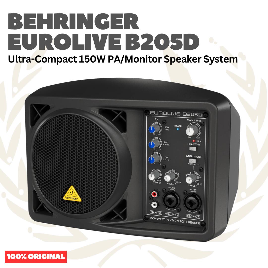 BEHRINGER B205D Ultra-Compact 150W 5.25 inch PA/Monitor Speaker System - Speaker Monitor