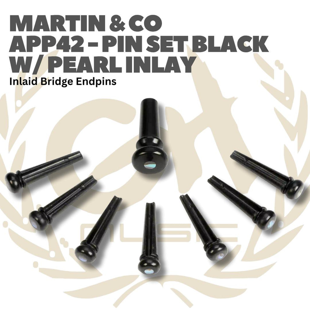 Martin Pin Set With Pearl Inlay Bridge Endpins Inlaid - Akustik Bridge Pin Acoustic APP45 APP42