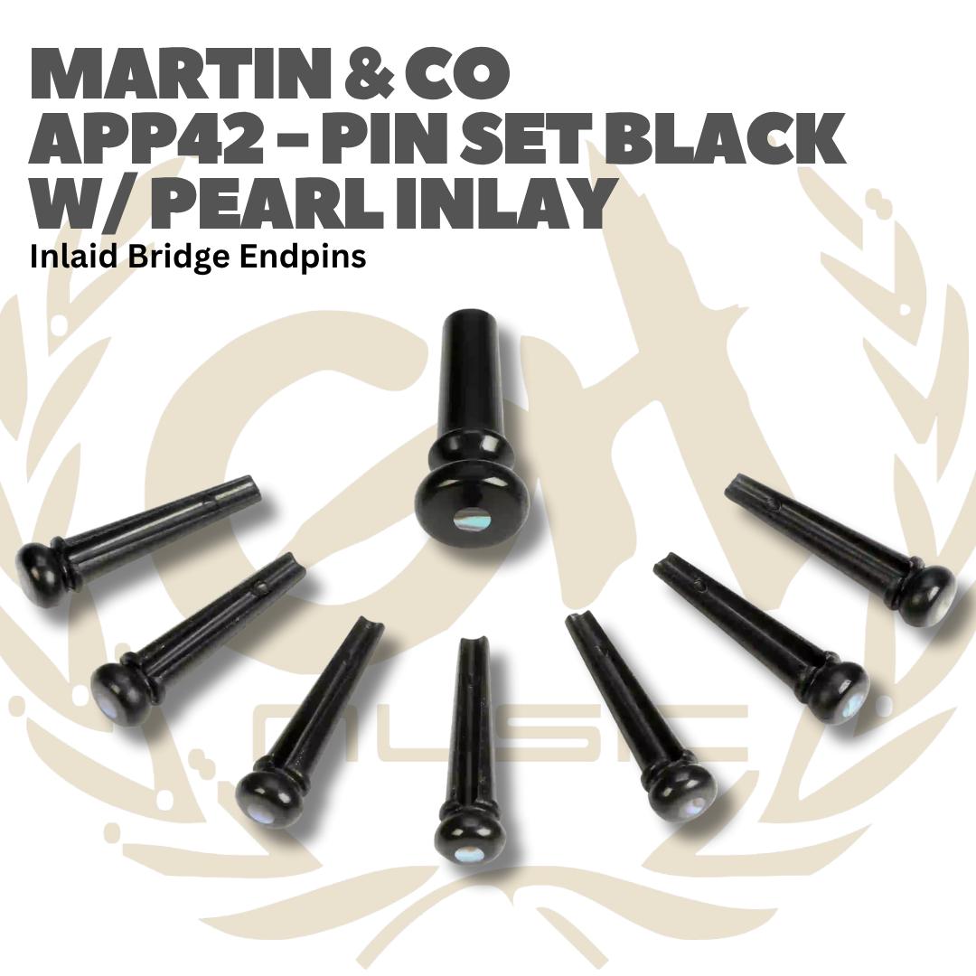 Martin Pin Set With Pearl Inlay Bridge Endpins Inlaid - Akustik Bridge Pin Acoustic APP45 APP42
