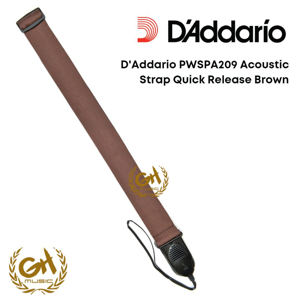 D'Addario PWSPA209 Acoustic Strap Quick Release Brown
